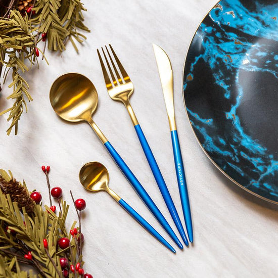 Dual Tone Gold Finish Cutlery Set