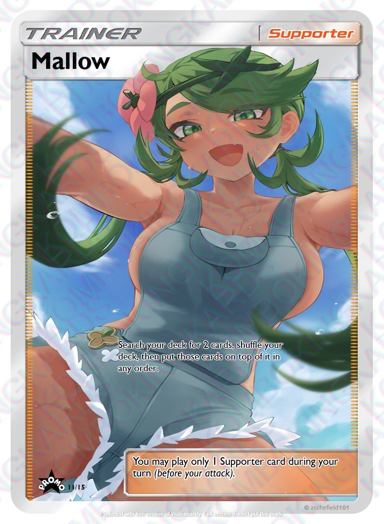 Sexy Pokemon Cards Mallow Double Sided Metal Waifu Cards Abr Atech 