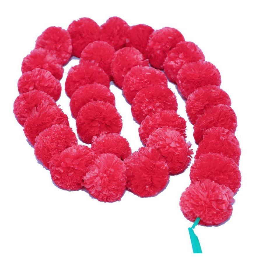 Red Artificial Marigold Garlands Flower For Home, Office & Festive Event Decoration