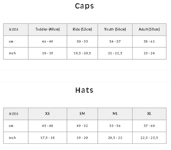 headster size chart