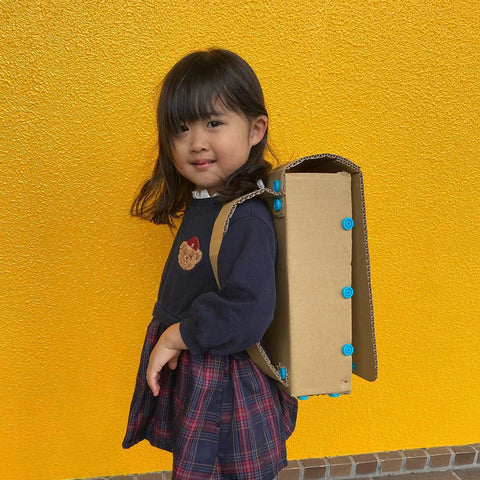 girl with makedo backpack