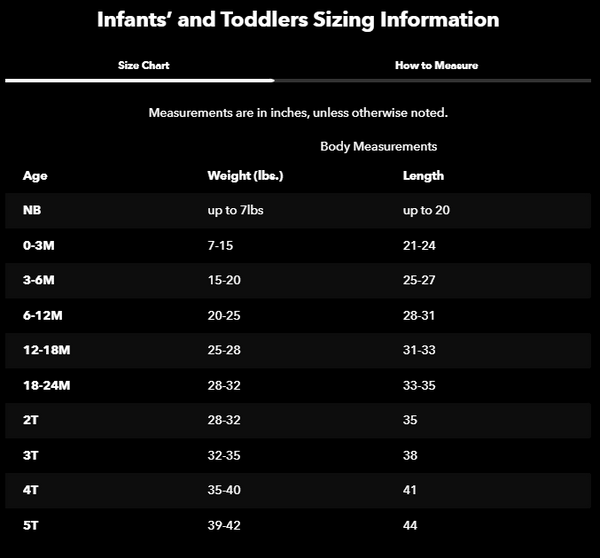 patagonia size chart infant