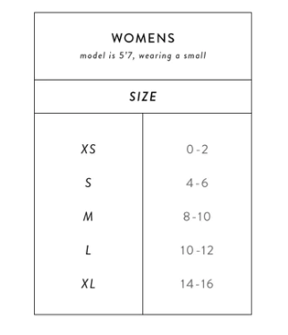 rylee and cru womens size chart