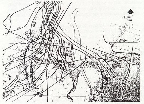 Figure1: Baron von Pohl's geo-attic stress line map of Vilsbiburg, Germany