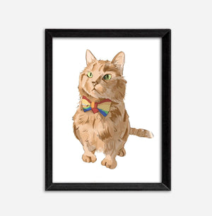 "LUSEONS Artist's Draft Box" Style Custom Pet Portrait - LUSEONS