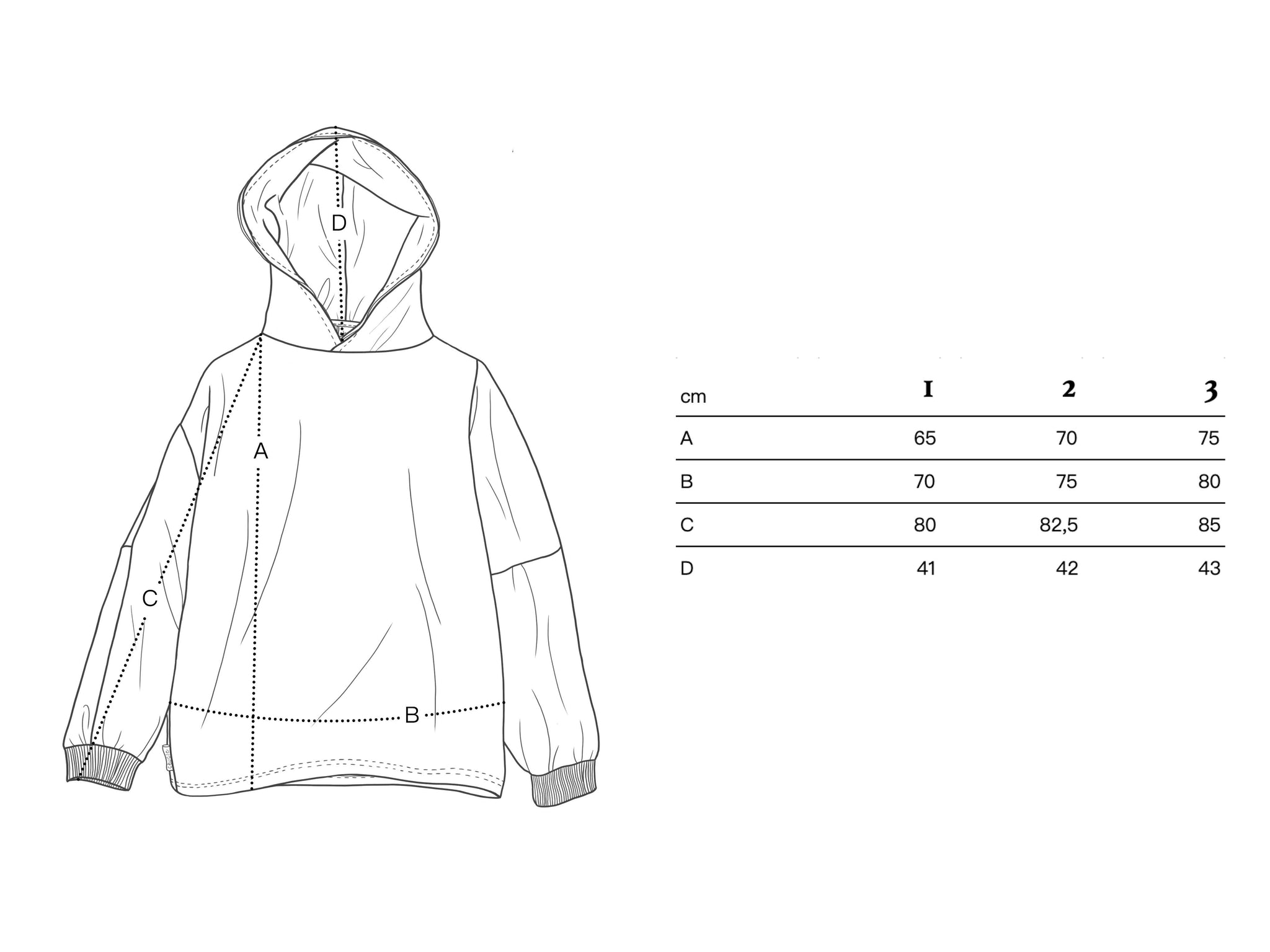 Adulte - Hoodie Chapitre 1 - Size guide