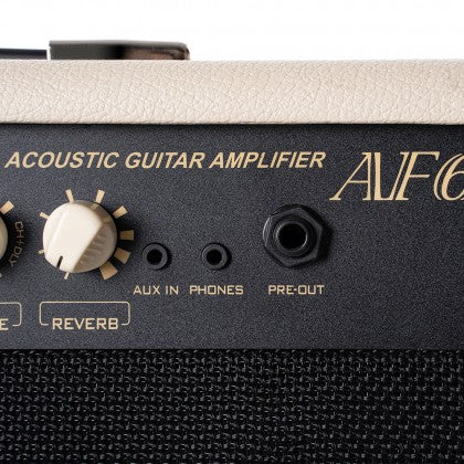 Amplifier Acoustic Guitar Cort AF60 bao gồm cổng Mic, AUX, Phone, Preamp