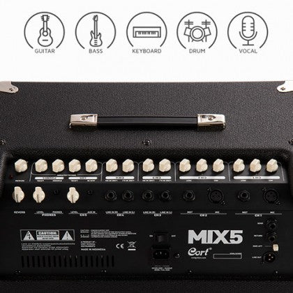 Amplifier Guitar Cort MIX5 150-Watts là bộ khuếch đại đa năng công suất 150W dành cho nhiều loại nhạc cụ