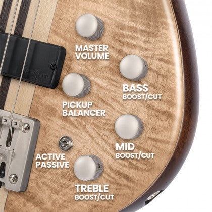 Đàn Guitar Bass 5-dây Cort A5 Plus FMMH bao gồm bộ điều khiển EQ Bartolini MK-1