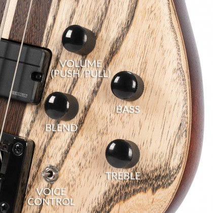 Đàn Guitar Bass 5-dây Cort A5 Ultra Ash bao gồm bộ điều khiển: 1 volume, 1 blend, 2 bend EQ và công tắc chuyển đổi 3 chiều