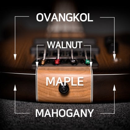 Đàn Guitar Bass 5-dây Cort C5 Plus OVMH có mặt trên gỗ Ovangkol trên thân đàn gỗ Mahogany với lõi gỗ Maple