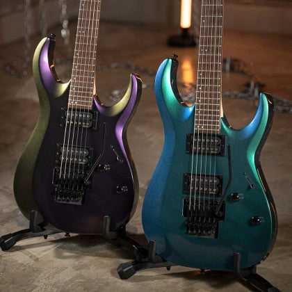 Đàn Guitar Điện Cort X300 có hai màu Flip Blue và Flip Purple