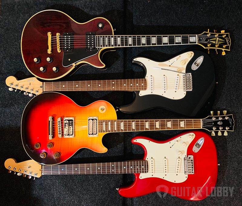 Gibson Les Paul và Fender Stratocaster 