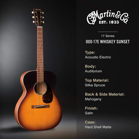 Martin 000-17E Sitka Spruce 17 Series w/Case, Whiskey Sunset