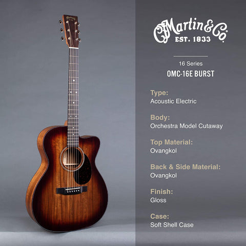 Martin OMC-16E Burst 16 Series w/Soft Case