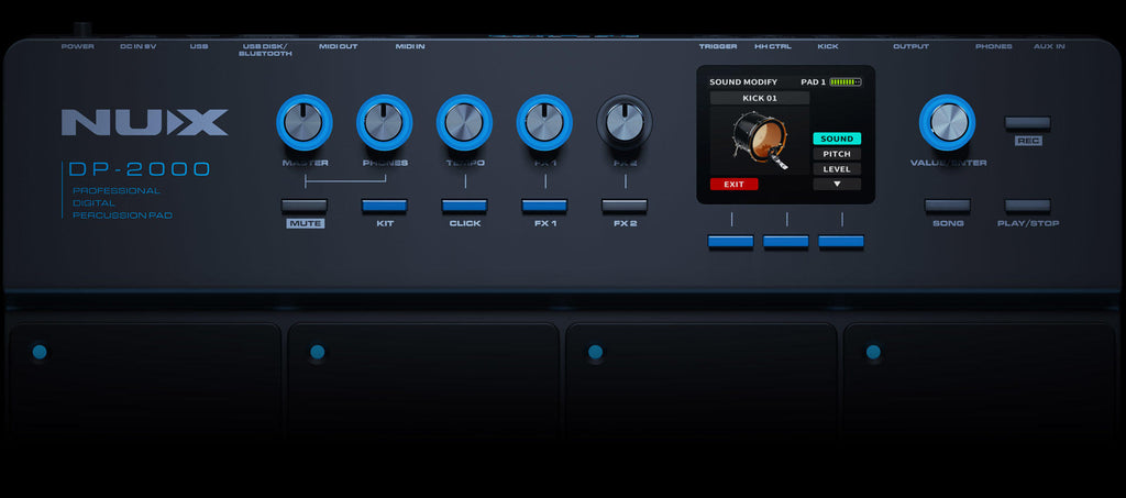 Nux DP-2000 Digital Percussion Pad bao gồm thư viện âm thanh chất lượng