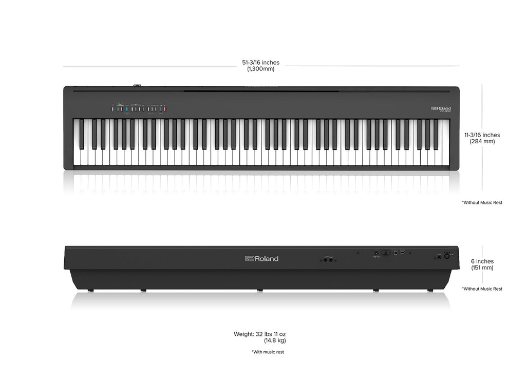 Đàn Piano Điện Portable Roland FP-30X, Size