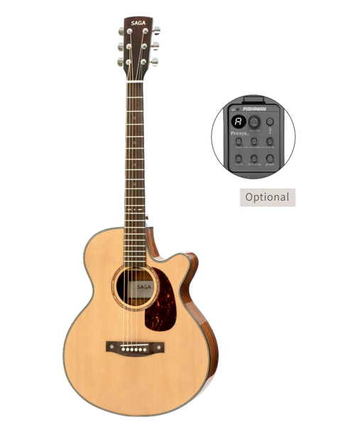 Đàn Guitar Acoustic Saga SA830CE, Natural