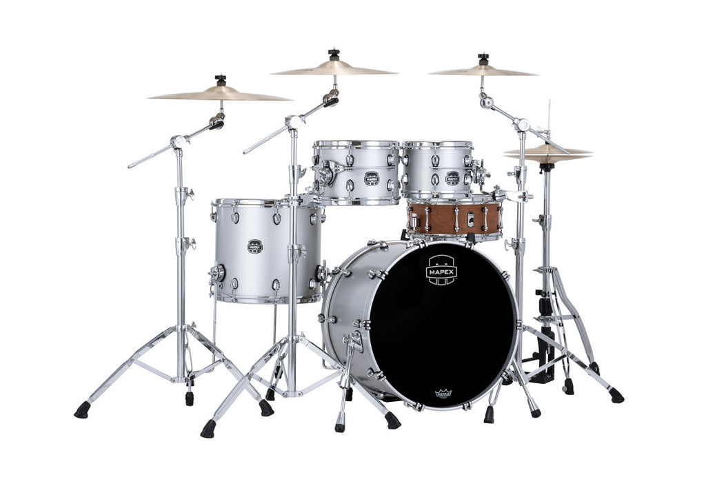 Trống Cơ Mapex SE504XB Fusion Birch 4-Pc Shell Pack (20"/10"/12"/14") màu Iridium Silver Lacquer