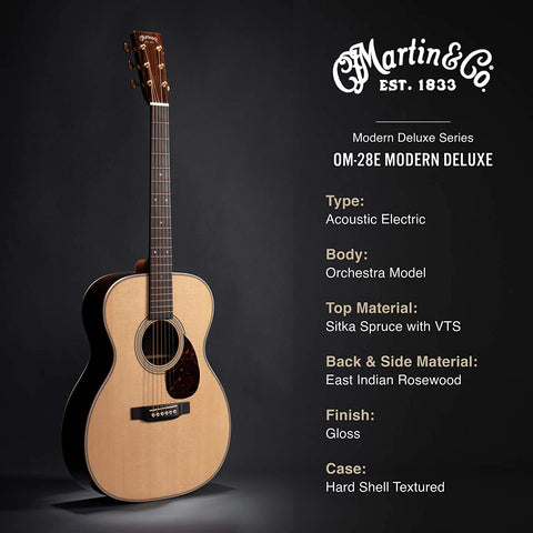 Martin OM-28E Modern Deluxe Series w/Case