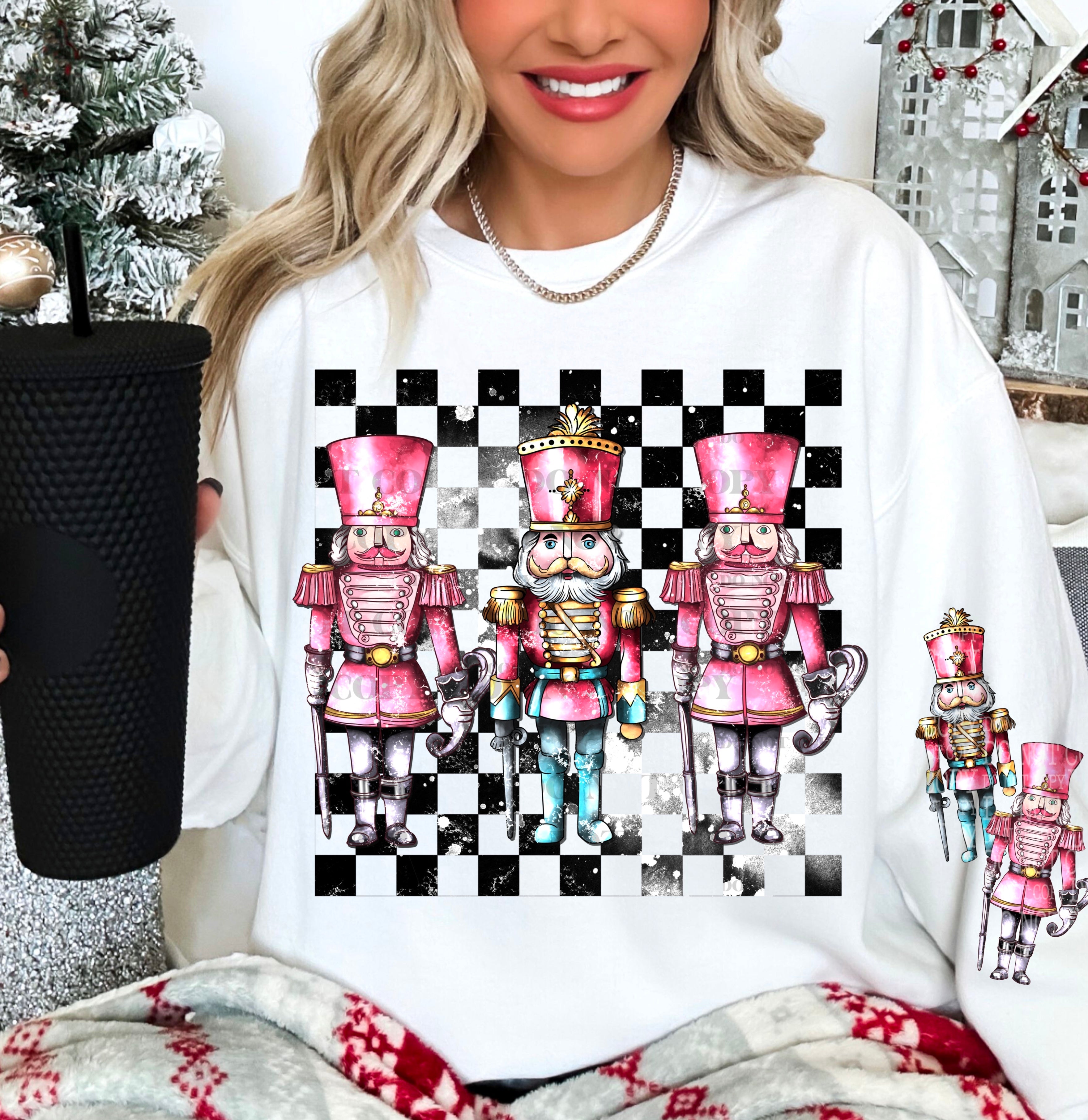 Pink Nutcracker Checkered With Sleeve -DTF