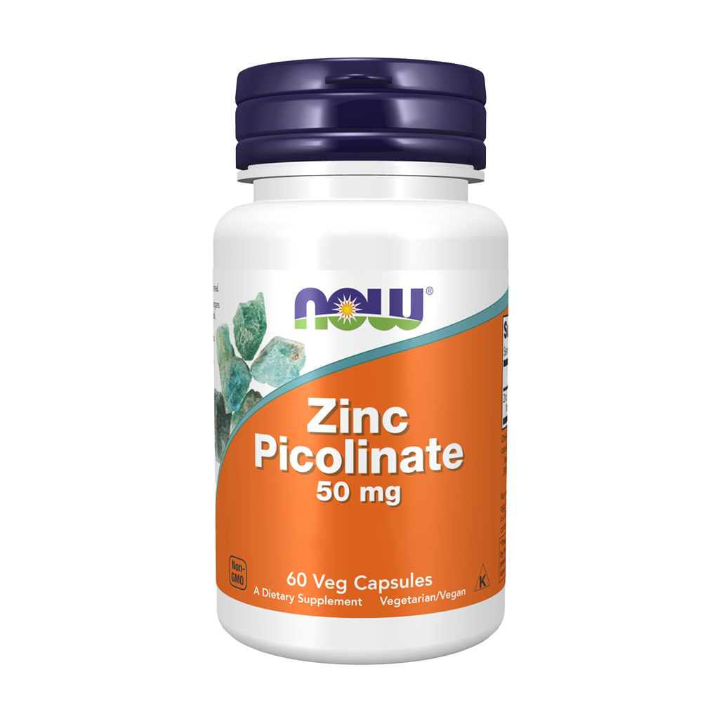 NOW Foods Zink Picolinate 50 mg (60 kapsler) Forsiden