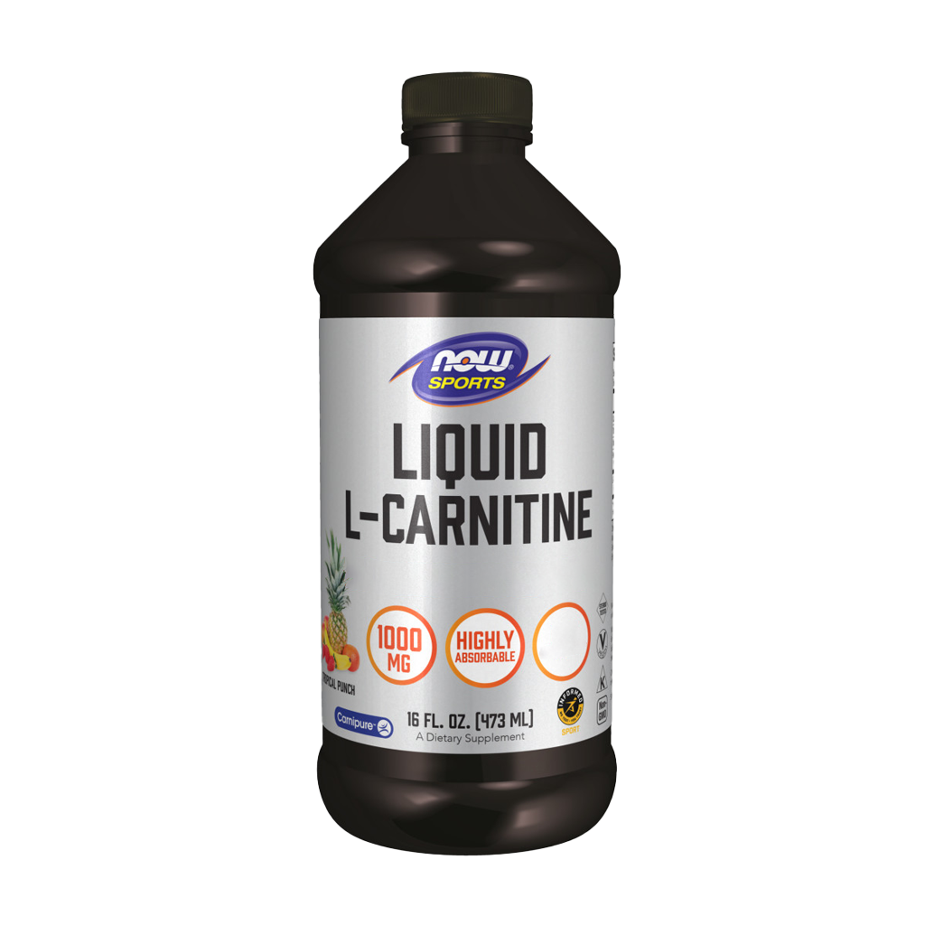 NOW Sports L-Carnitine Vloeibaar 1.000 mg Tropisch Punch smaak 473 ml Voorkant