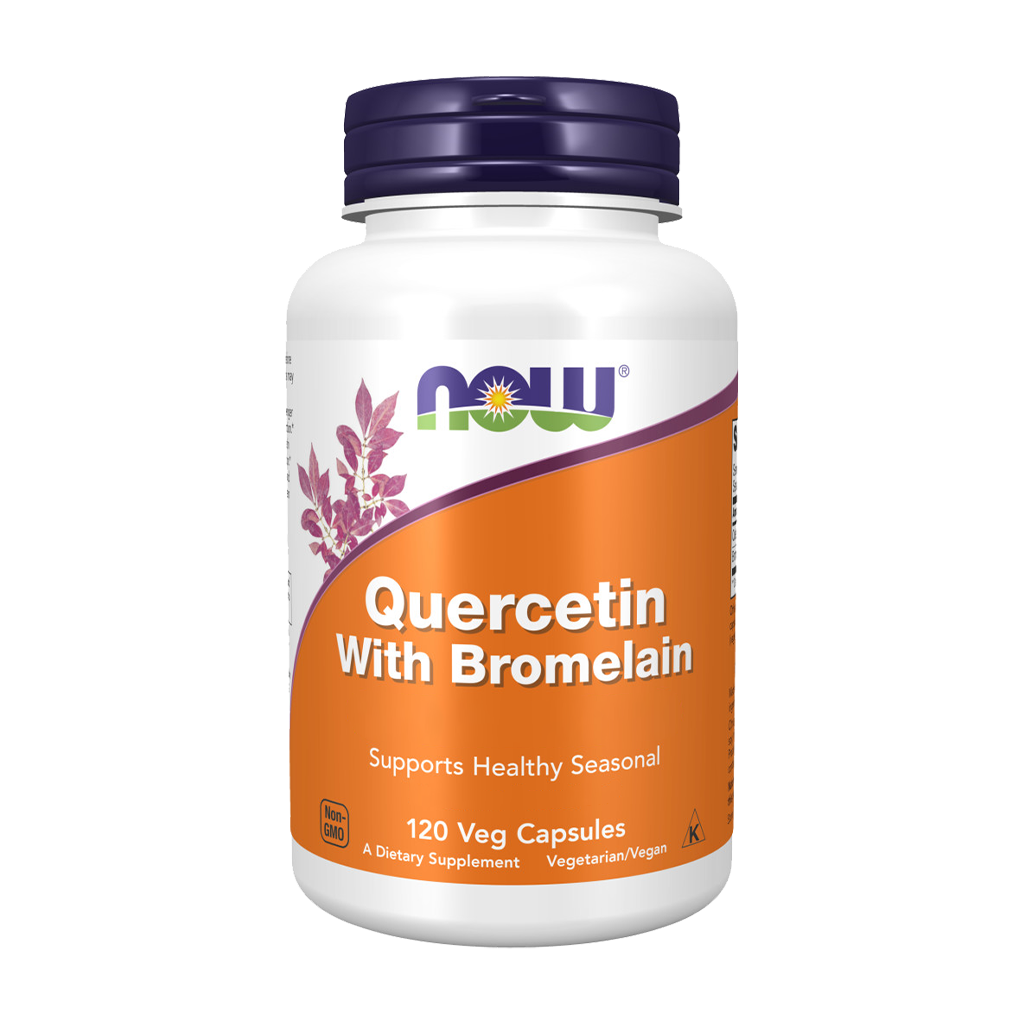 NOW Foods Quercetin med bromelain Front Label