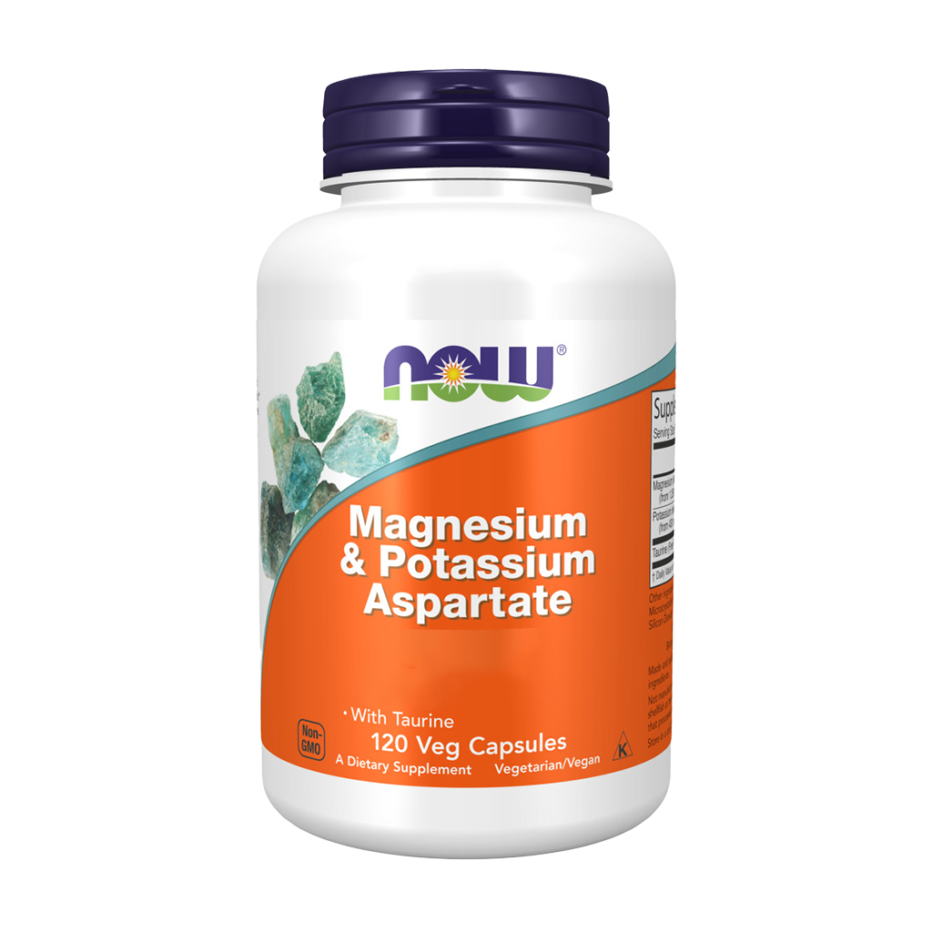 NOW Foods Magnesium & Kalium Aspartaat (120 capsules) voorkant