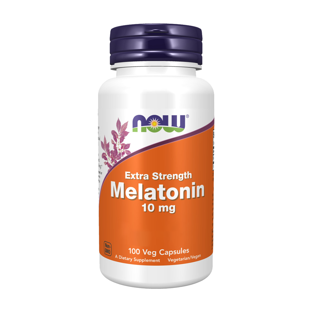 NOW Foods Melatonin 10 mg (100 kapsler) forsideetiket