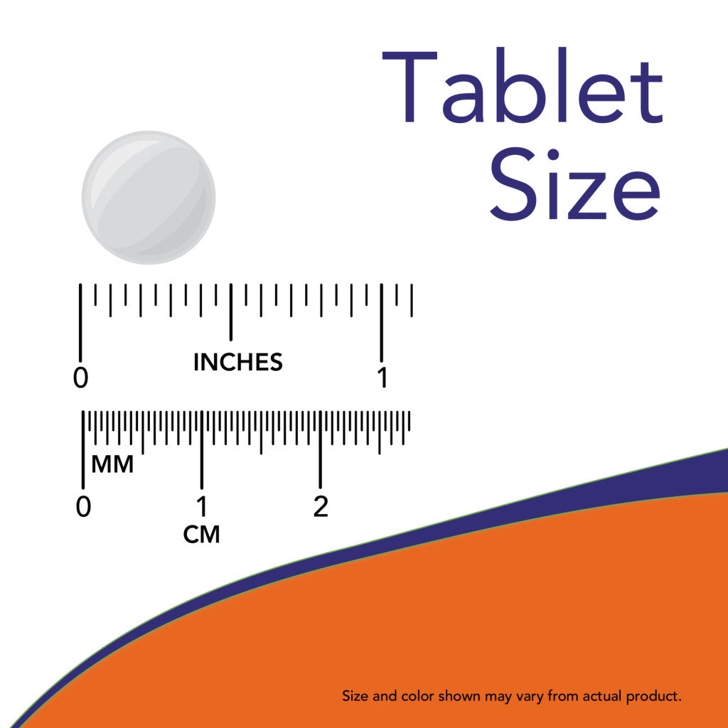 NOW Foods Melatonine 1mg (100 tabletten) Tablet grootte