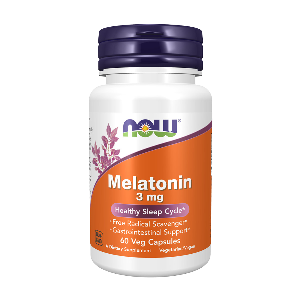 NOW Foods Melatonine 3 mg (60 capsules) Voorkant