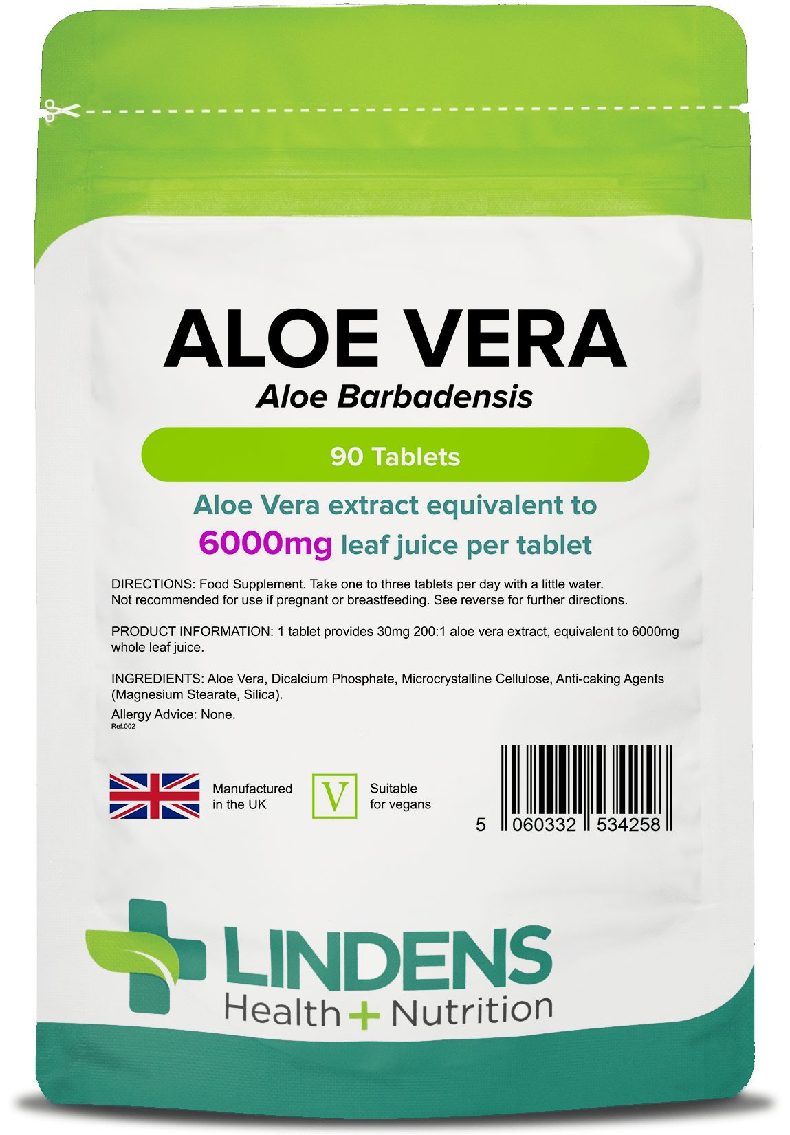 Lindens Aloe Vera 6000mg (360 tabletter)