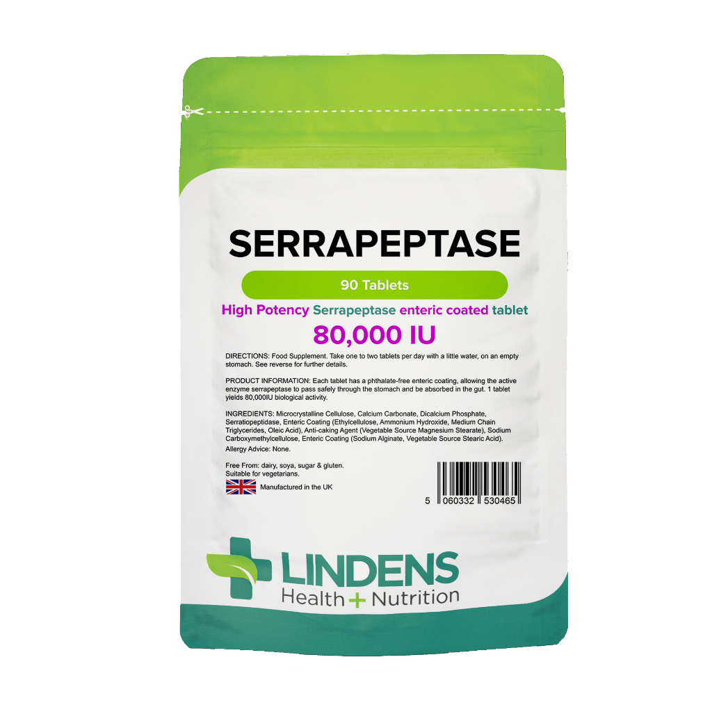 Lindens Serrapeptase 80.000 IU (90 tabletter) front