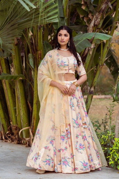 Sabyasachi Bride Donned A Multi-Coloured Panelled Lehenga With Yellow  'Chooda' For Her Wedding Day