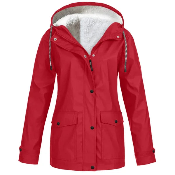Product Image for – Fleece Damen Regenjacke, Rot / 3XL