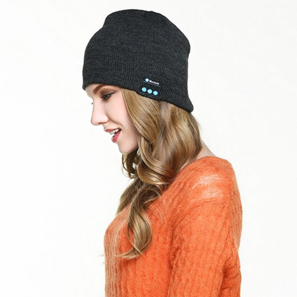 Product Image for Warme Strickmütze mit 4.2 Bluetooth, DUNKELGRAU