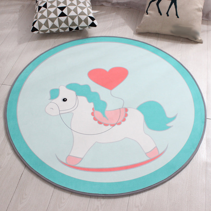 Product Image for Sandsberg | Stijvolle KinderTapijt in Geel en Groen Dier Paard Walvis Panda Patroon Tapijt Polyester Antislip Achterkant Vloerkleed voor Kinderkamer, 