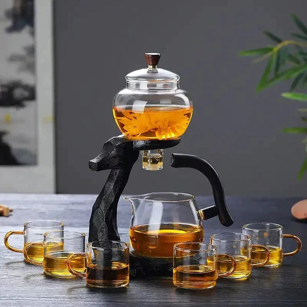 Product Image for Sandsberg | MagneticTeaSet mit innovativem magnetischen Design, Schwarze Teekanne mit 6 Tassen