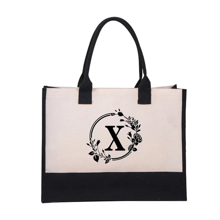 Product Image for Perfektes Geschenk-Brief-Leinensack Frauen Hitfarbe einfache Schulter Einkaufstasche Handtasche, X