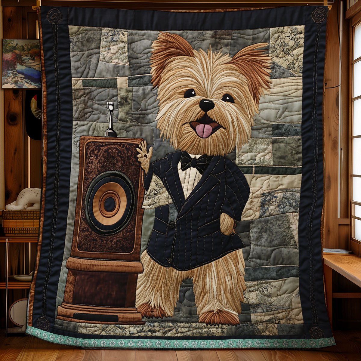 Product Image for Yorkshire Terrier Happy Quilt, Throw - 51"x59"