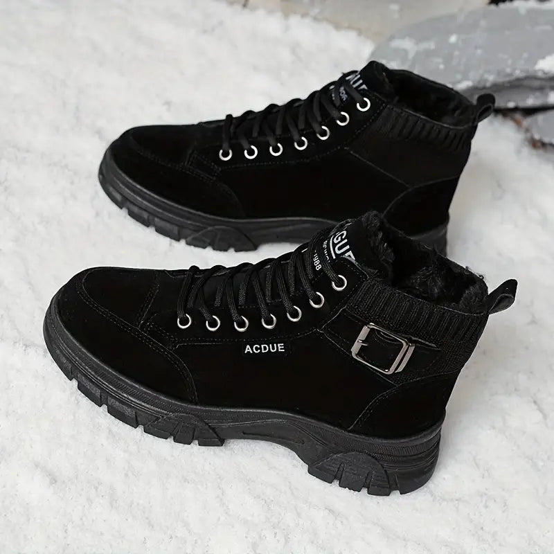 Product Image for Warme Samt Stiefeletten für Damen, Schwarz / 4