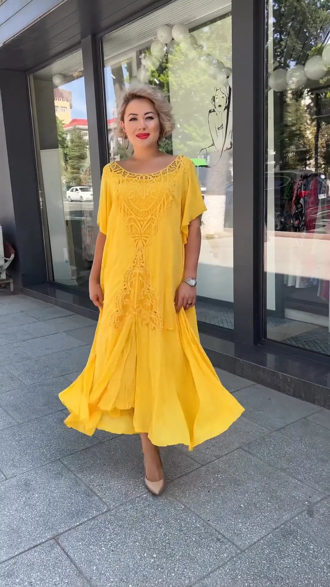 Product Image for 2024 NEW LOOSE FASHION DRESS( kaufen 2 versand kostenfrei ), Gelb / 4XL(80-90kg)