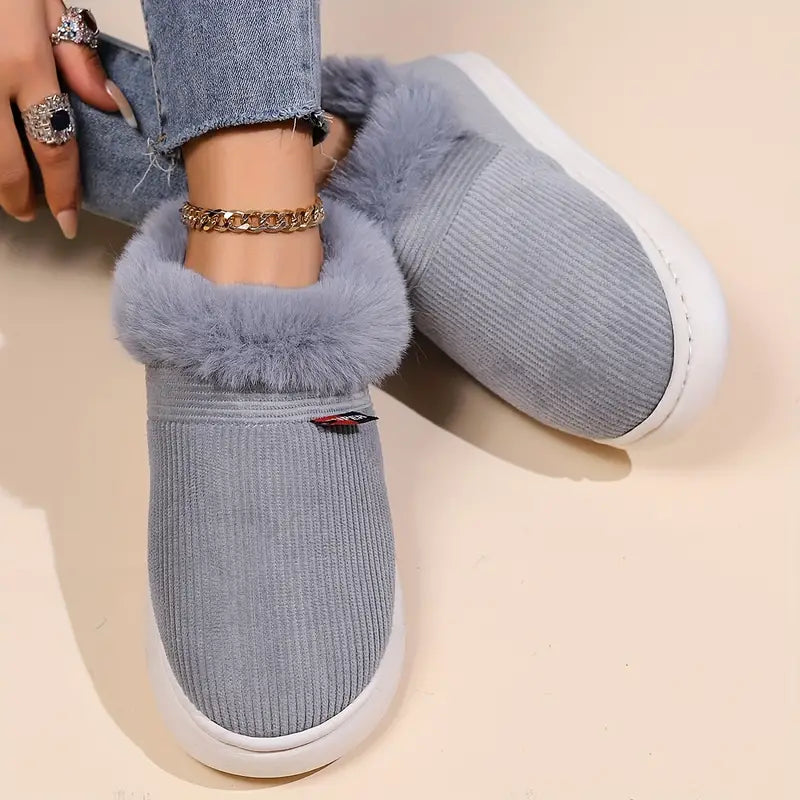 Product Image for Unisex warme Booties mit Flauschn-Futter - rutschfest & langlebig, Grau / 8.5
