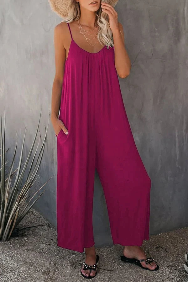 Product Image for Ultimativer fließender Jumpsuit mit Taschen, Rosenrot / XL