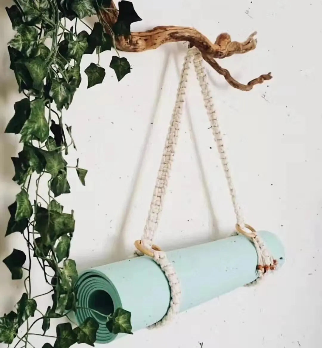 Product Image for Sandsberg | Hand-geweven Katoenen Yoga Mat Draagtas met Franjes Crossbody Strap - Past op Alle Mat Maten, E
