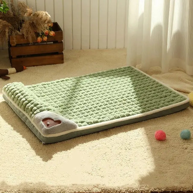 Product Image for Sandsberg | Cozy MADDEN Luxe Ruit Hondenmat voor Kleine tot Middelgrote Honden en Katten - Verwijderbaar, Wasbaar Pluche Bed, grün / 100x70 cm