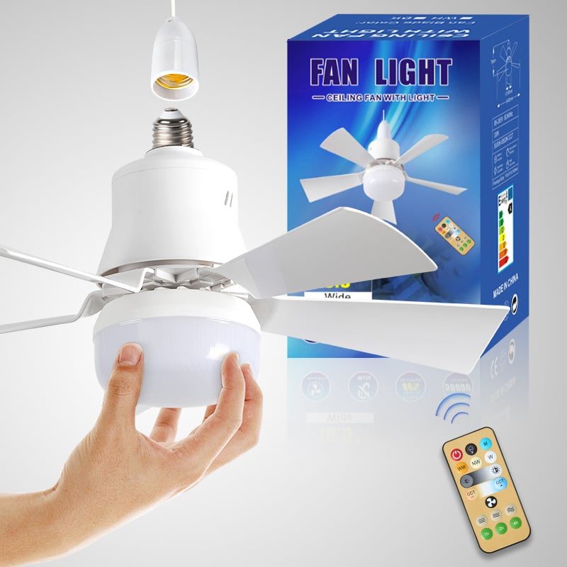 Product Image for TRAGBARES 2-IN-1-DECKENVENTILATOR- UND LICHTSYSTEM mit Fernbedienung, Weiß / Extender + Fernbedienung