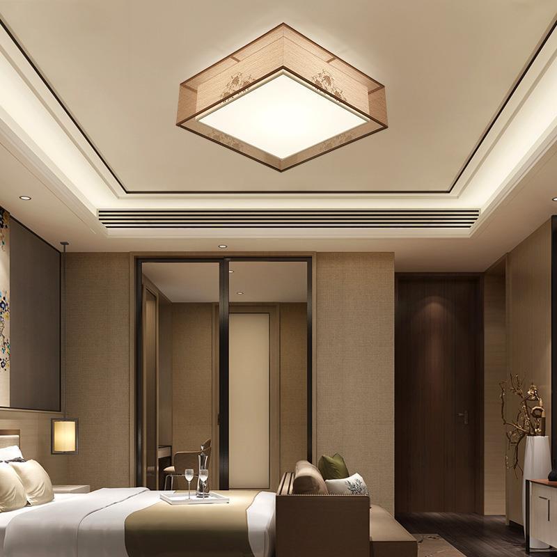 Product Image for Traditionelle chinesische runde quadratische Blumenmuster Eisenstoff 3/5-Licht Deckenleuchte für das Schlafzimmer, B - Klein / Quadrat / 220V-240V Für