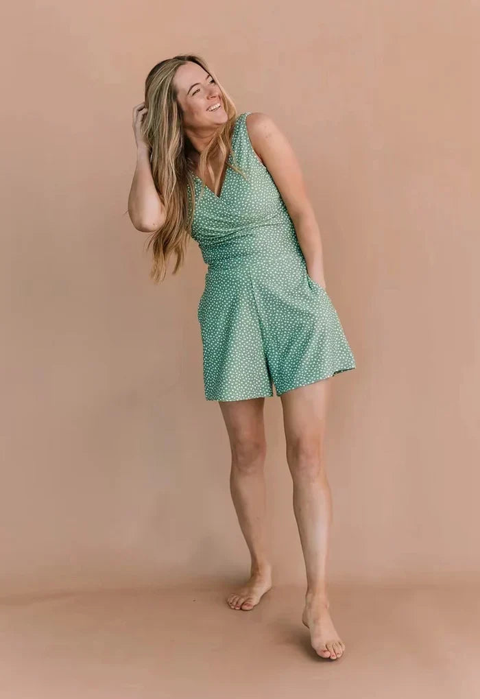 Product Image for Badeanzug mit eingearbeitetem BH und Shorts, Grüne Wildblume (Keine Frills & integrierte Slips) / S/UK 12-14
